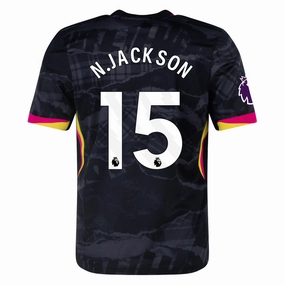 Nike Chelsea Nicholas Jackson Third Jersey w/ EPL Patch 24/25 (Anthracite/Pink Prime) Heat Transfer Graphics Dynamic Style