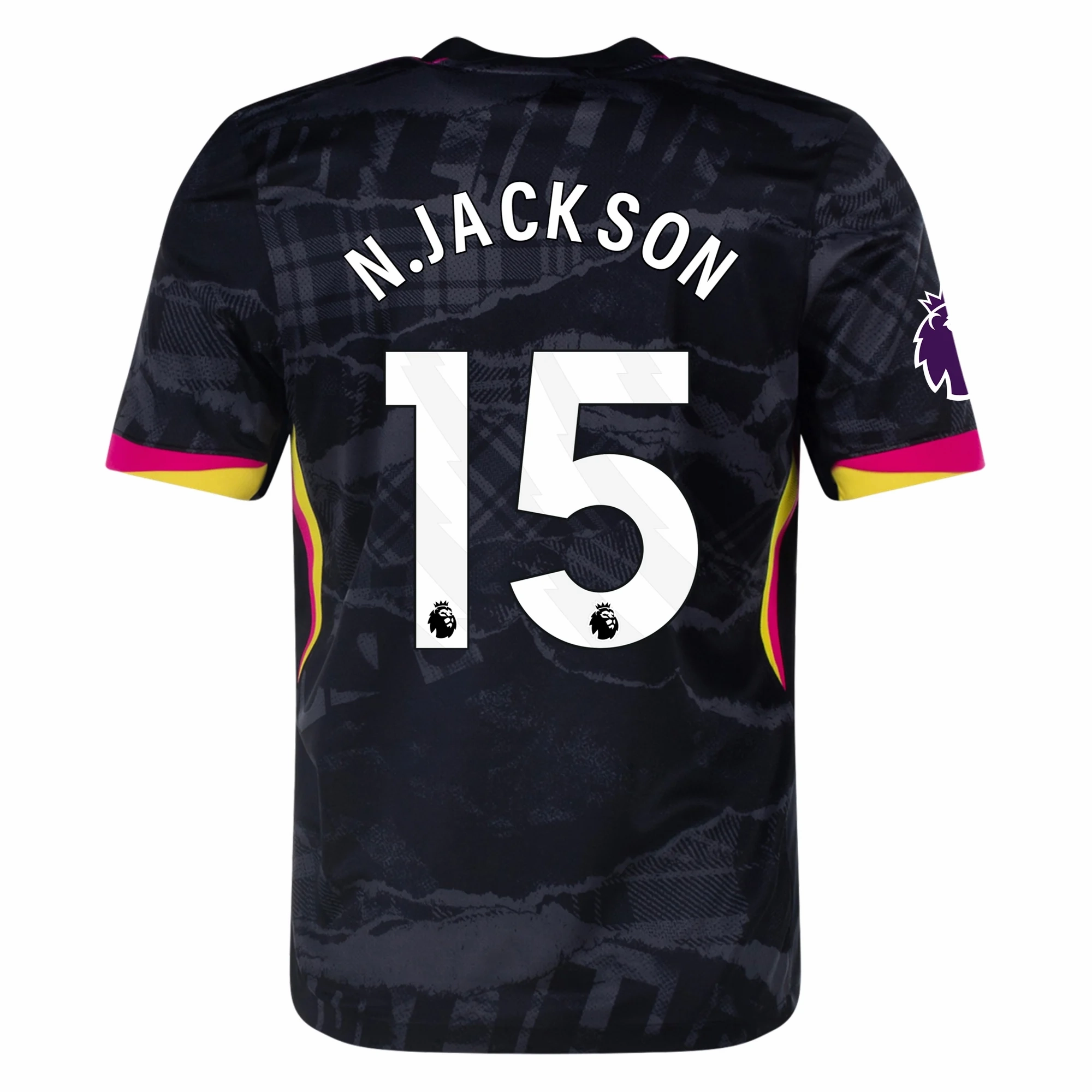 Gym Essentials Wrinkle resistant fabric Nike Chelsea Nicholas Jackson Third Jersey w/ EPL Patch 24/25 (Anthracite/Pink Prime)