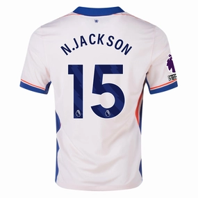 Mesh Panel Nike Chelsea Nicolas Jackson Away Jersey w/ EPL   No Room For Racism Patches 24/25 (Guava Ice/Rush Blue)
