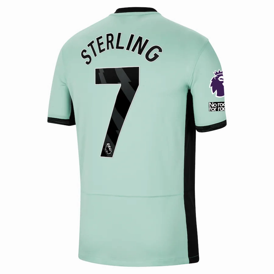 Nike Chelsea Raheem Sterling Third Jersey w/ EPL   No Room For Racism Patches 23/24 (Mint Foam/Black) Rapid Dry Unisex style