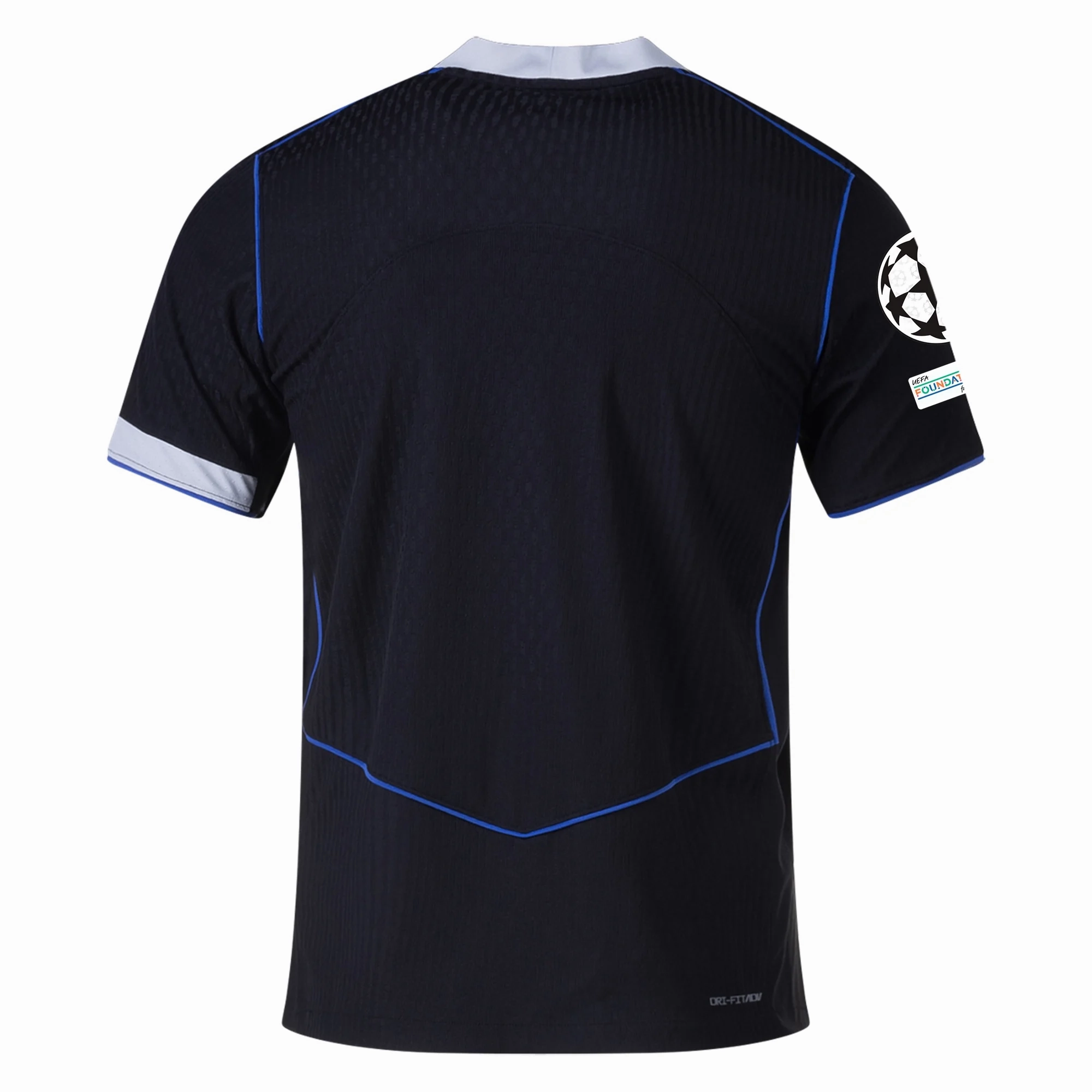 Base Comfort Matte Surface Finish Nike Chelsea T90 Authentic Third Jersey w/ Champions League & World Champions Patch 25/26 (Black/Silver)