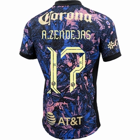 Nike Club America Alejandro Zendejas Third Jersey 24/25 (Medium Blue/Black/Lemon Chiffon) Odor Resistant Technology