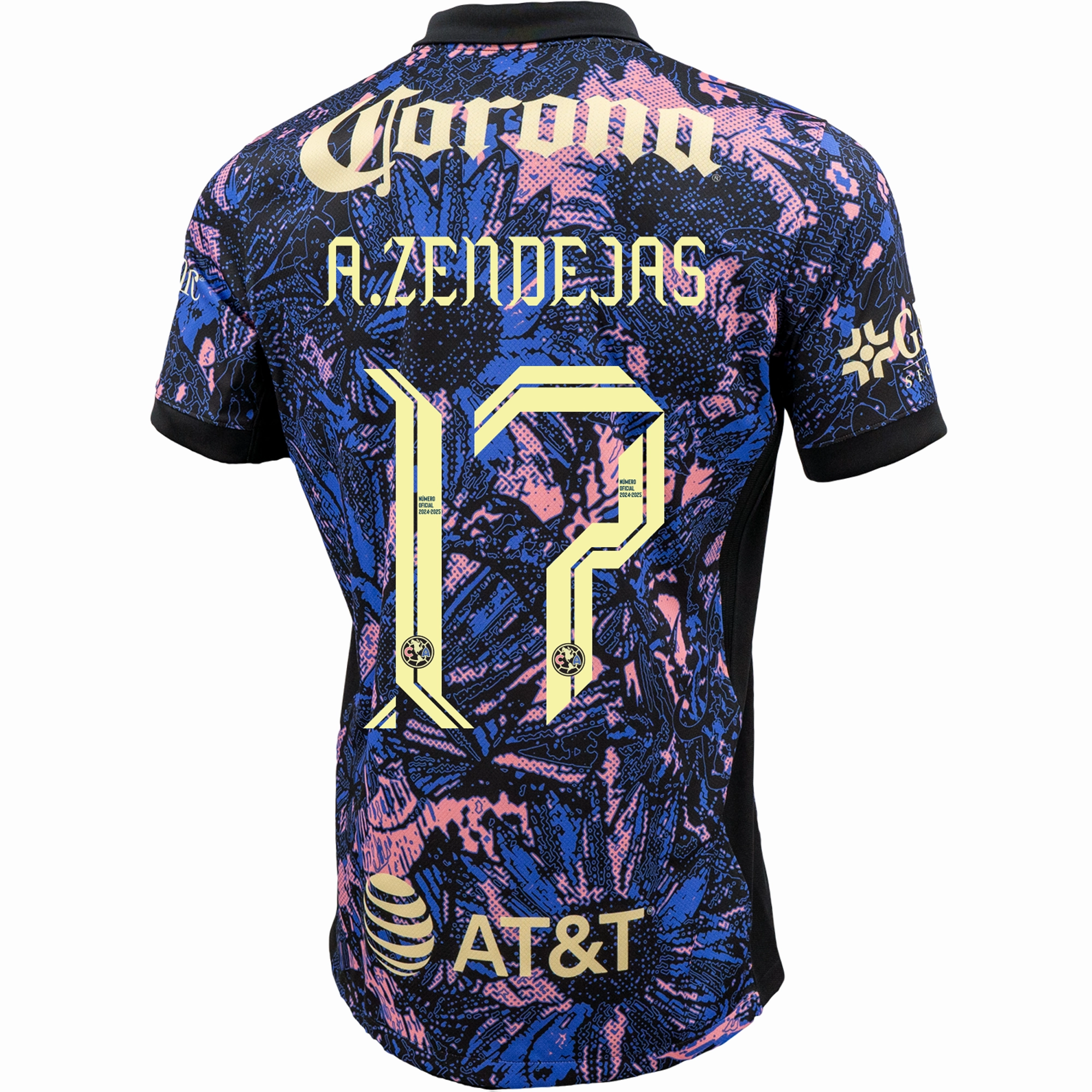 Nike Club America Alejandro Zendejas Third Jersey 24/25 (Medium Blue/Black/Lemon Chiffon) Odor Resistant Technology