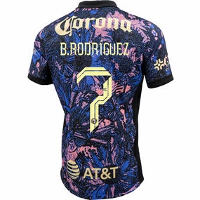 Four Way Stretch Fabric Game Look Nike Club America Brian Rodr??guez Third Jersey 24/25 (Medium Blue/Black/Lemon Chiffon)