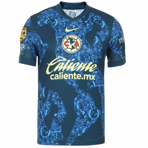 Silky Smooth Light Grip Nike Club America Fidalgo Away Jersey w/ Liga MX C24 Patch 24/25 (Valerian Blue/Lemon Chiffon)