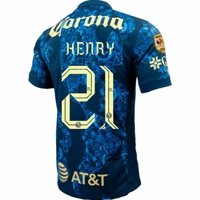 Everyday Wear Nike Club America Henry Martin Away Jersey w/ Liga MX C24 Patch 24/25 (Valerian Blue/Lemon Chiffon)