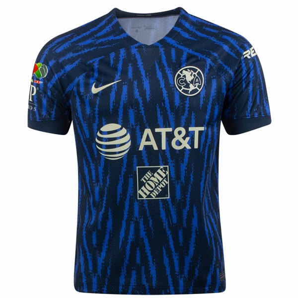Comfort Apparel Moisture Management System Nike Club America Henry Martin Away Jersey w/ Liga MX Patch 22/23 (Armory Navy/Lemon Chiffon)