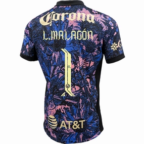 Nike Club America Luis Malag??n Third Jersey 24/25 (Medium Blue/Black/Lemon Chiffon) Free Motion Multipanel Construction