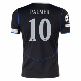Nike Cole Palmer Chelsea T90 Authentic Third Jersey w/ Champions League & World Champions Patch 25/26 (Black/Silver) Variable Density Knit Style Driven