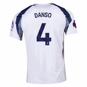 Tagless Design Flexible Drop Shoulder Cut Nike Danso Tottenham Hotspurs Home Jersey w/ EPL   No Room For Racism Patch 25/26 (White/Iron/Binary Blue)