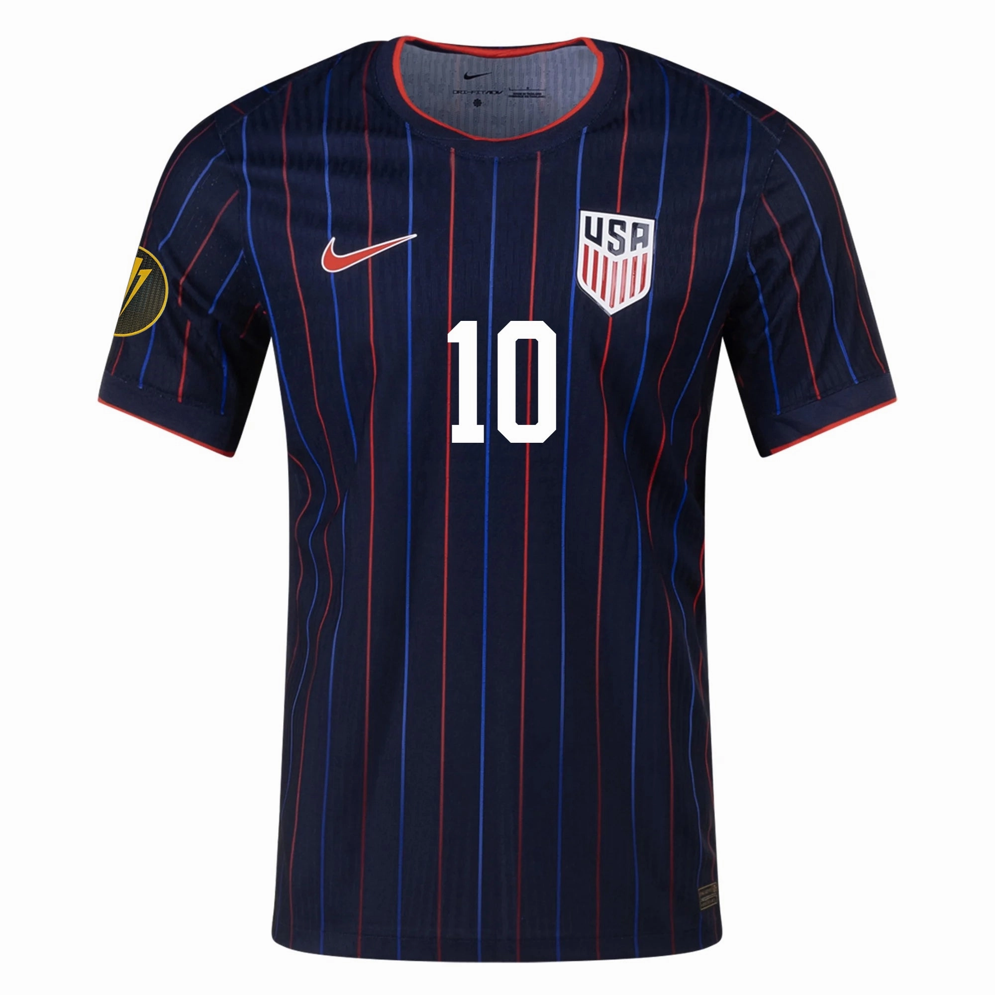 Nike Diego Luna United States Away Match Authentic Jersey 25/26 w/ Gold Cup 2025 Patch (Obsidian/Challenge Red) Dual Layer