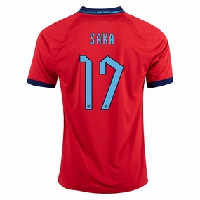 Every Move Non Chafe Edging Nike England Bukayo Saka Away Jersey 22/23 (Challenge Red/Blue Void)