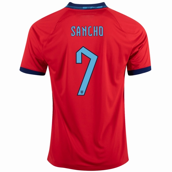 Rolling Storage Pocket Nike England Jadon Sancho Away Jersey 22/23 (Challenge Red/Blue Void)