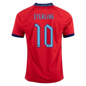 Quick Touch Nike England Raheem Sterling Away Jersey 22/23 (Challenge Red/Blue Void)