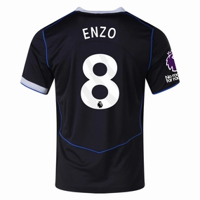 Nike Enzo Chelsea T90 Third Jersey w/ EPL   NRFR   CWCC Patch 25/26 (Black/Silver) Anti Snag Fabric Dry Support