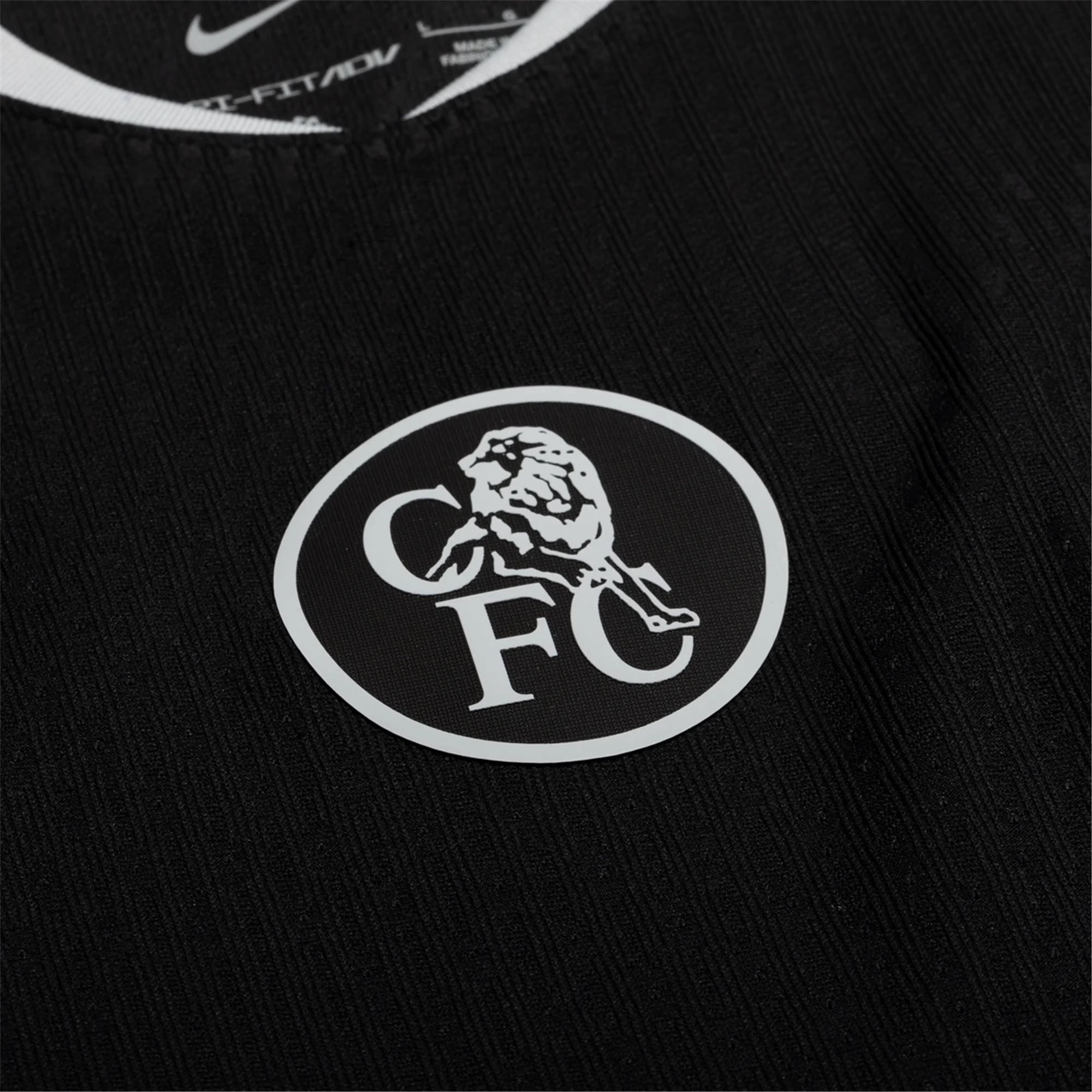 Compression Fit Tech Hypoallergenic fabric Nike Estevao Chelsea T90 Authentic Third Jersey w/ Champions League & World Champions Patch 25/26 (Black/Silver)