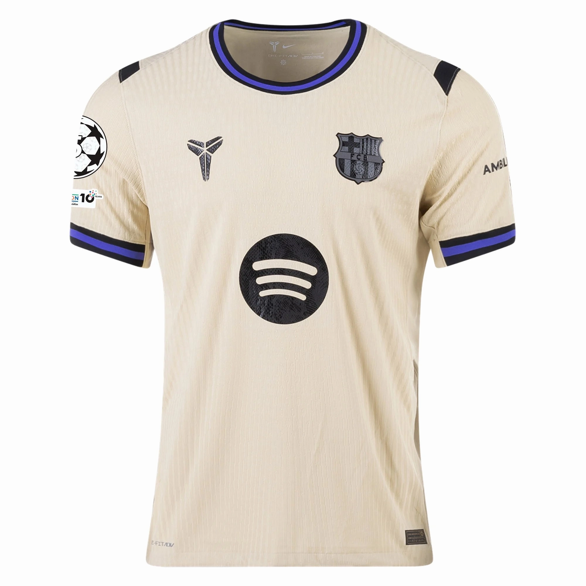 Nike Fermin Lopez Men's FC Barcelona Authentic Away Jersey w/ Champions League Patches (Team Gold/Persian Violet/Black) High Visibility Details