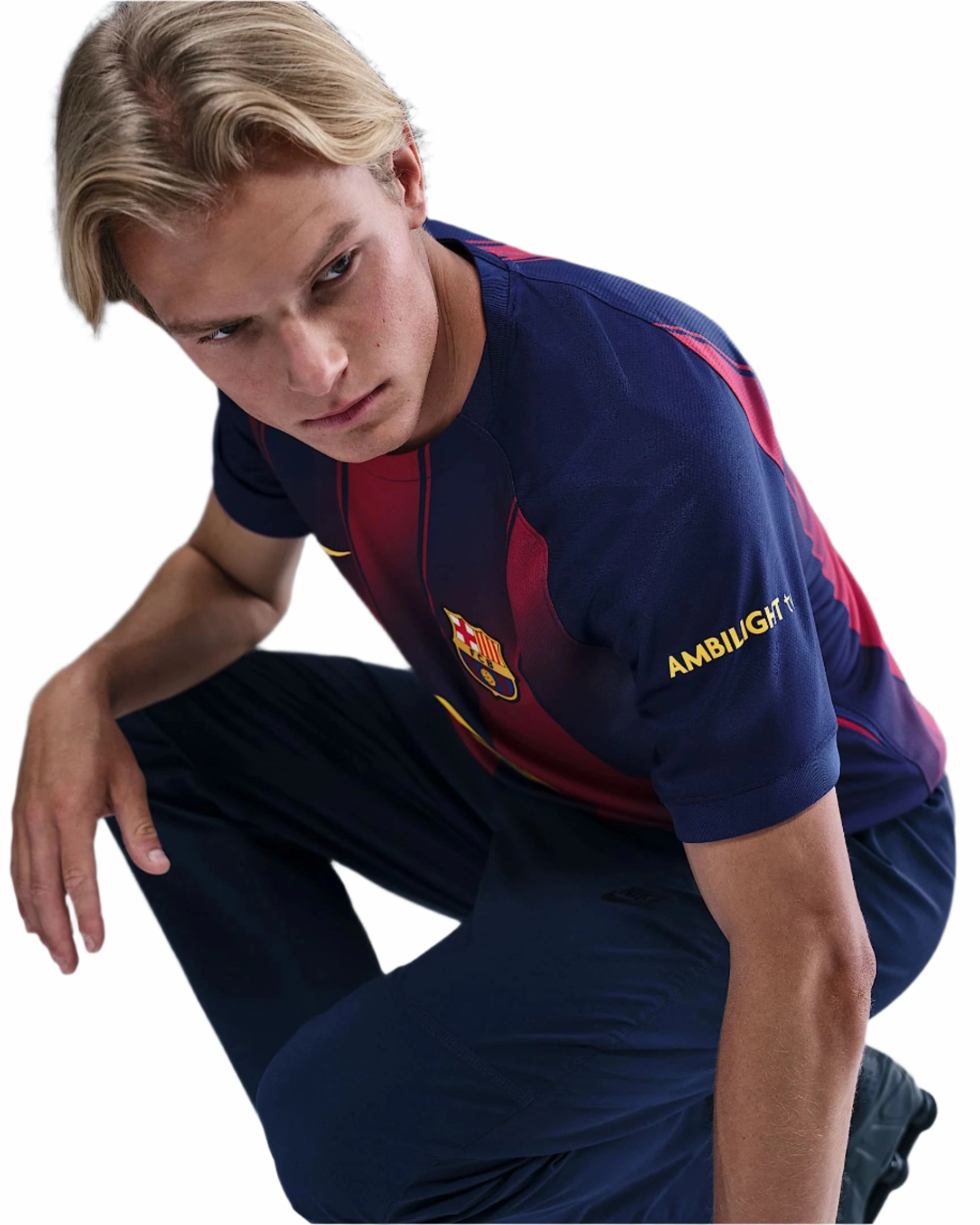 Nike Ferran FC Barcelona Home Jersey 25/26 w/ Champions League Patches (Deep Royal Blue/Midwest Gold) Durable Recycled Blend Game mode