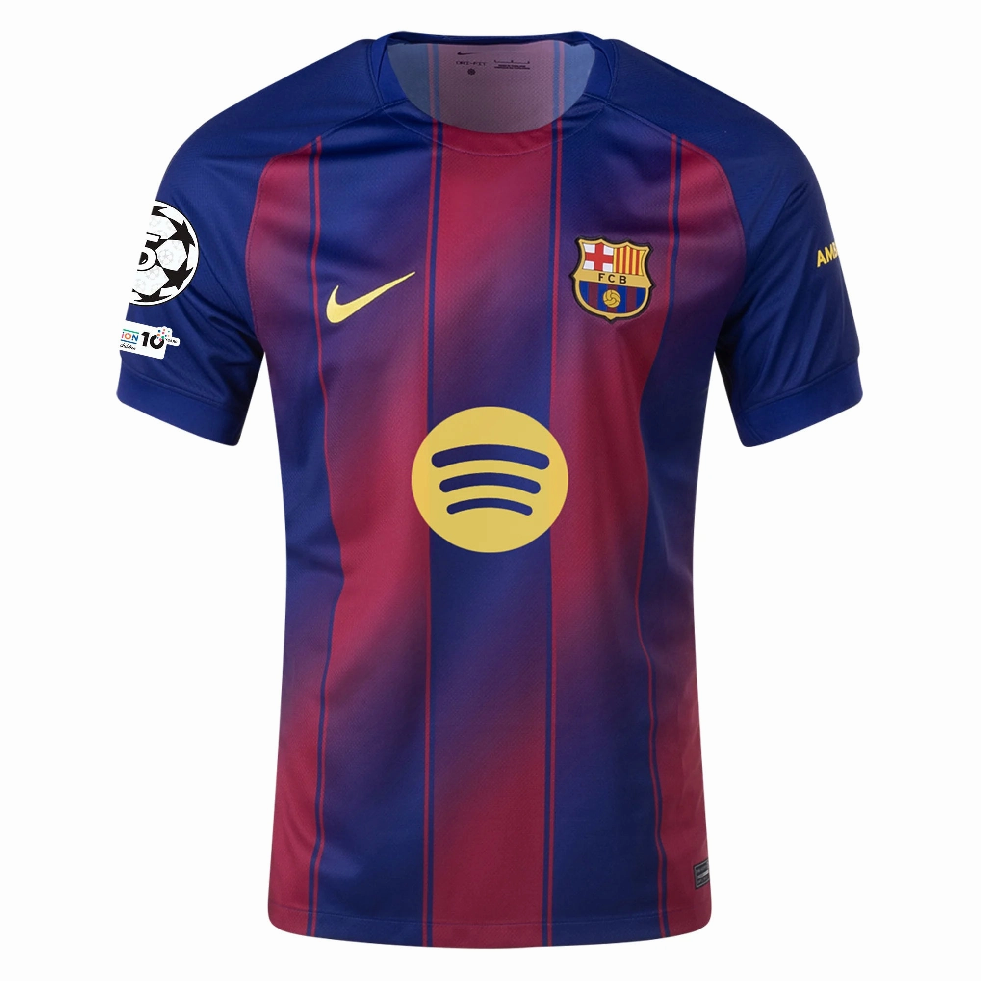 Non Chafe Seams Nike Ferran FC Barcelona Home Jersey 25/26 w/ Champions League Patches (Deep Royal Blue/Midwest Gold)