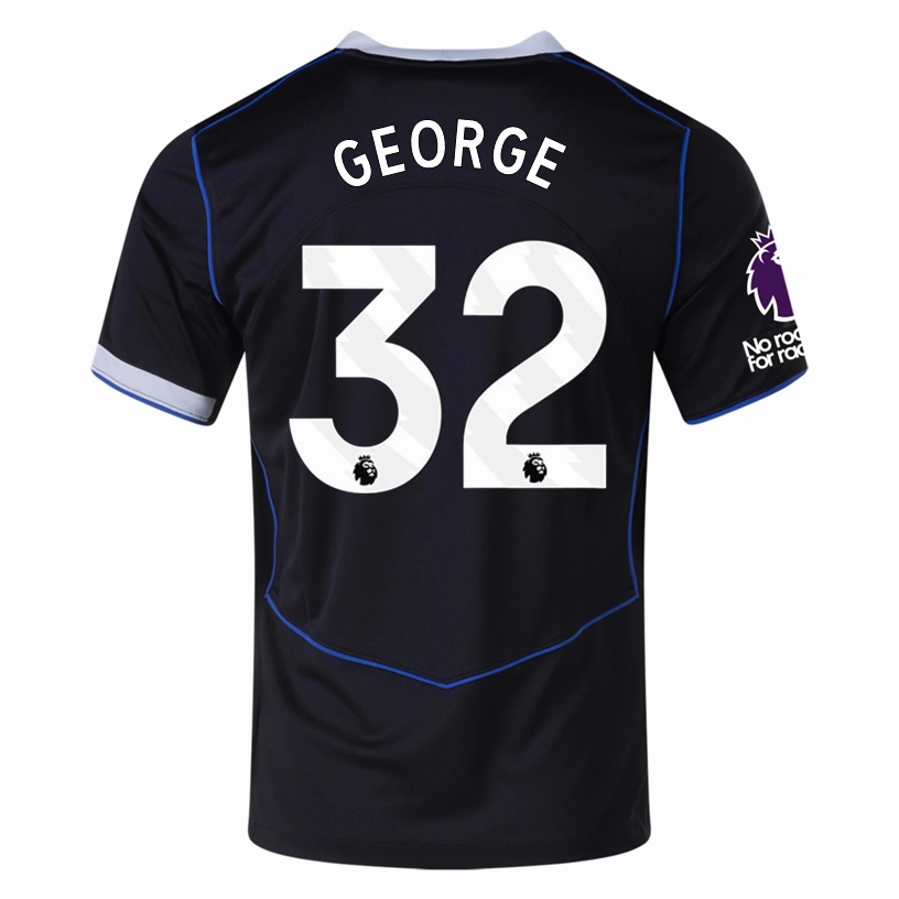 Performance Driven Nike George Chelsea T90 Third Jersey w/ EPL   NRFR   CWCC Patch 25/26 (Black/Silver)