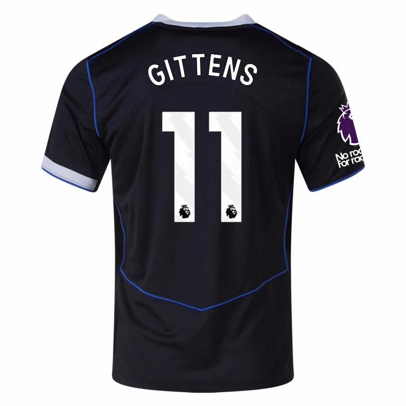 Nike Gittens Chelsea T90 Third Jersey w/ EPL   NRFR   CWCC Patch 25/26 (Black/Silver) Eco Friendly Fibers