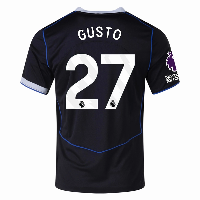 Durable Wear Nike Gusto Chelsea T90 Third Jersey w/ EPL   NRFR   CWCC Patch 25/26 (Black/Silver)