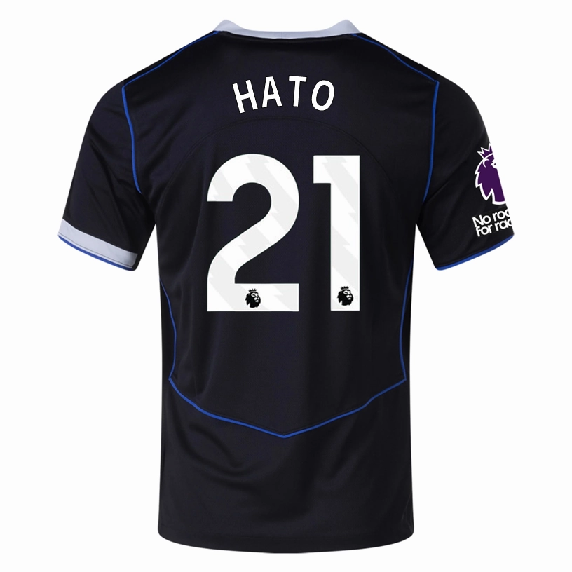 Lockstitch Detailing Nike Hato Chelsea T90 Third Jersey w/ EPL   NRFR   CWCC Patch 25/26 (Black/Silver)