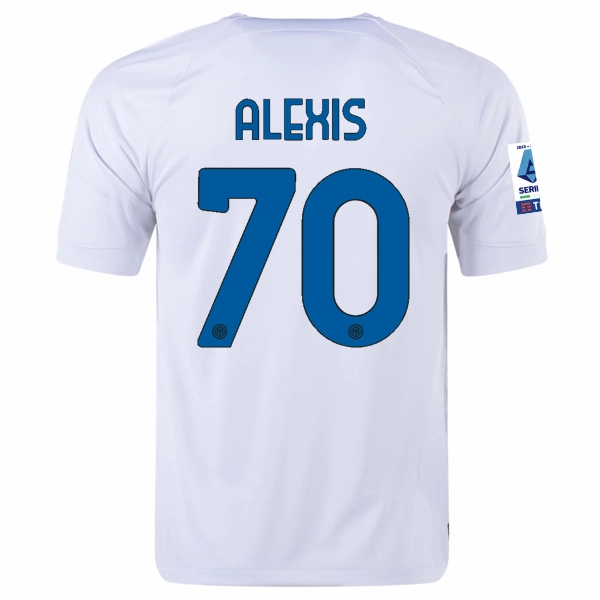 Daily Active Yarn Dye Effect Nike Inter Milan Alexis Sanchez Away Jersey w/ Series A   Copa Italia Patches 23/24 (White/Lyon Blue)