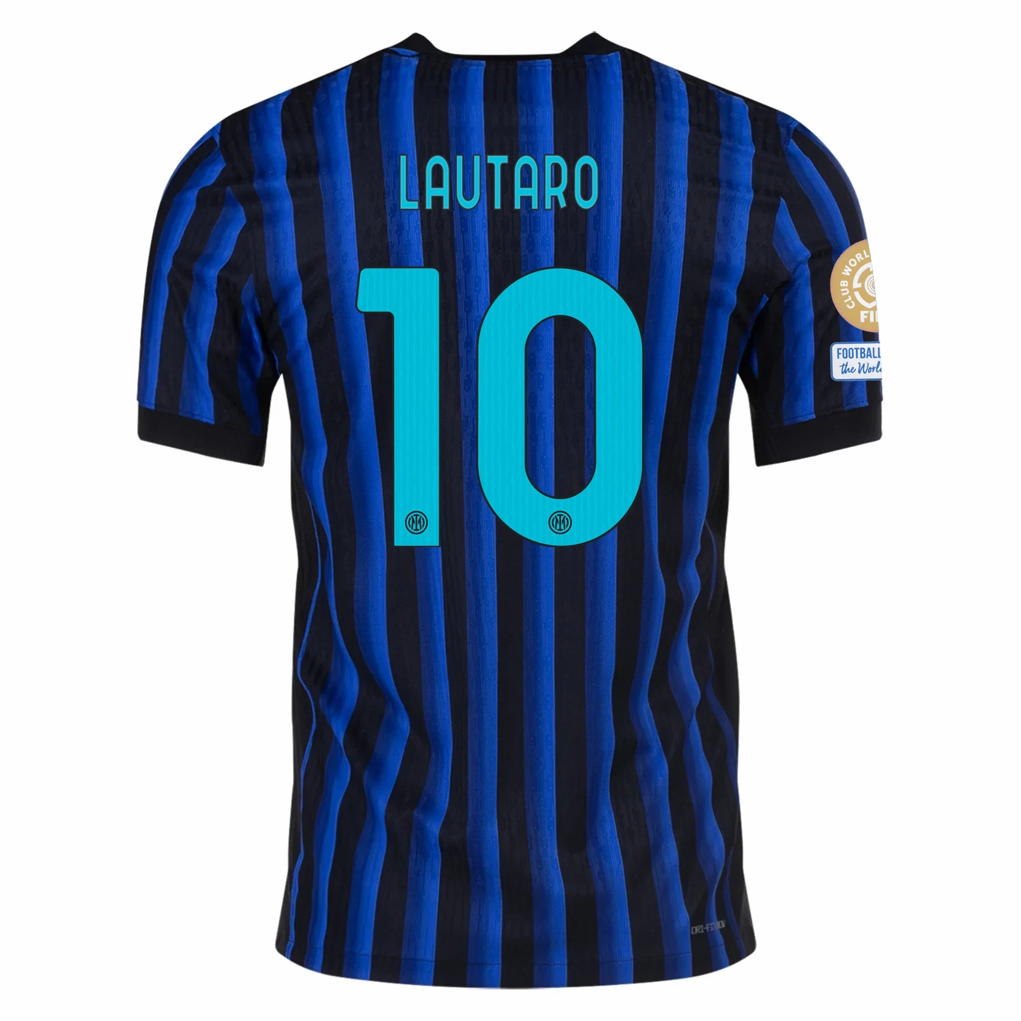 Nike Inter Milan Authentic Lautaro Martinez Home Jersey w/ Club World Cup Patches 25/26 (Lyon Blue/Black/Chlorine Blue) Eco Friendly Production Colorfast Dye Process