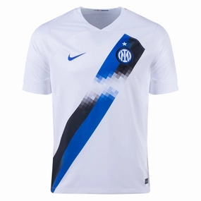 Nike Inter Milan Away Jersey 23/24 (White/Lyon Blue) Tagless Construction Dynamic Texture