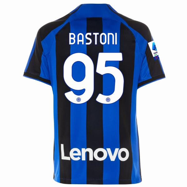 Thermal regulation Sublimation Print Ready Nike Inter Milan Bastoni Home Jersey w/ Serie A   Copa Italia Patches 22/23 (Lyon Blue/Black)