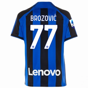 Perfect Motion Nike Inter Milan Brozovic Home Jersey w/ Serie A   Copa Italia Patches 22/23 (Lyon Blue/Black)