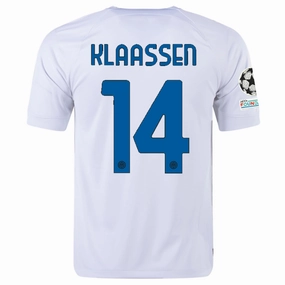 Body Flex Nike Inter Milan Davy Klaassen Away Jersey w/ Champions League   Copa Italia Patches 23/24 (White/Lyon Blue)