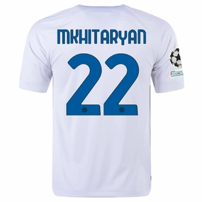 Outdoor Training Nike Inter Milan Henrikh Mkhitaryan Away Jersey w/ Champions League   Copa Italia Patches 23/24 (White/Lyon Blue)