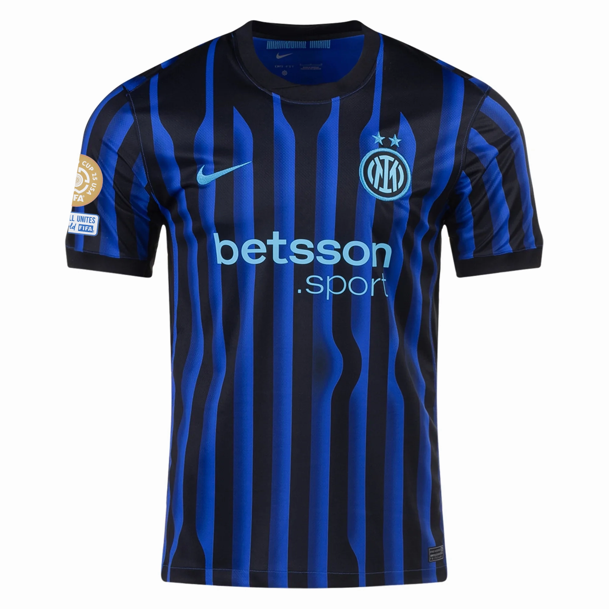 Hybrid Fabric Blends Customizable Fit System Nike Inter Milan Home Jersey w/ Club World Cup Patches 25/26 (Lyon Blue/Black/Chlorine Blue)
