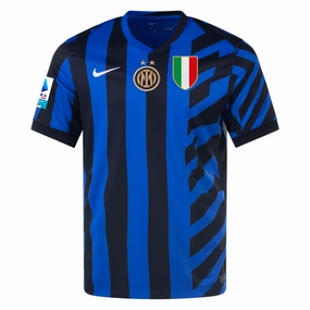 Reflective Safety Trim Frictionless Inner Layer Nike Inter Milan Home Jersey w/ Serie A    Scudetto Patch 24/25 (Lyon Blue/Black)