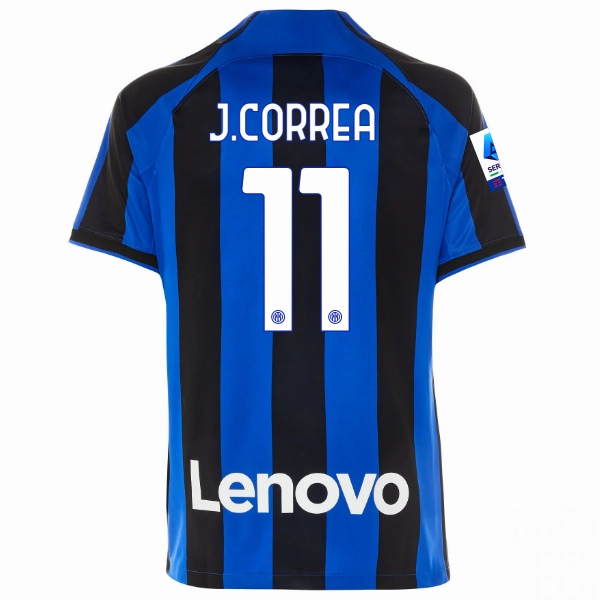 Oversized Silhouette Stretchable Side Inserts Nike Inter Milan Joaquin Correa Home Jersey w/ Serie A   Copa Italia Patches 22/23 (Lyon Blue/Black)