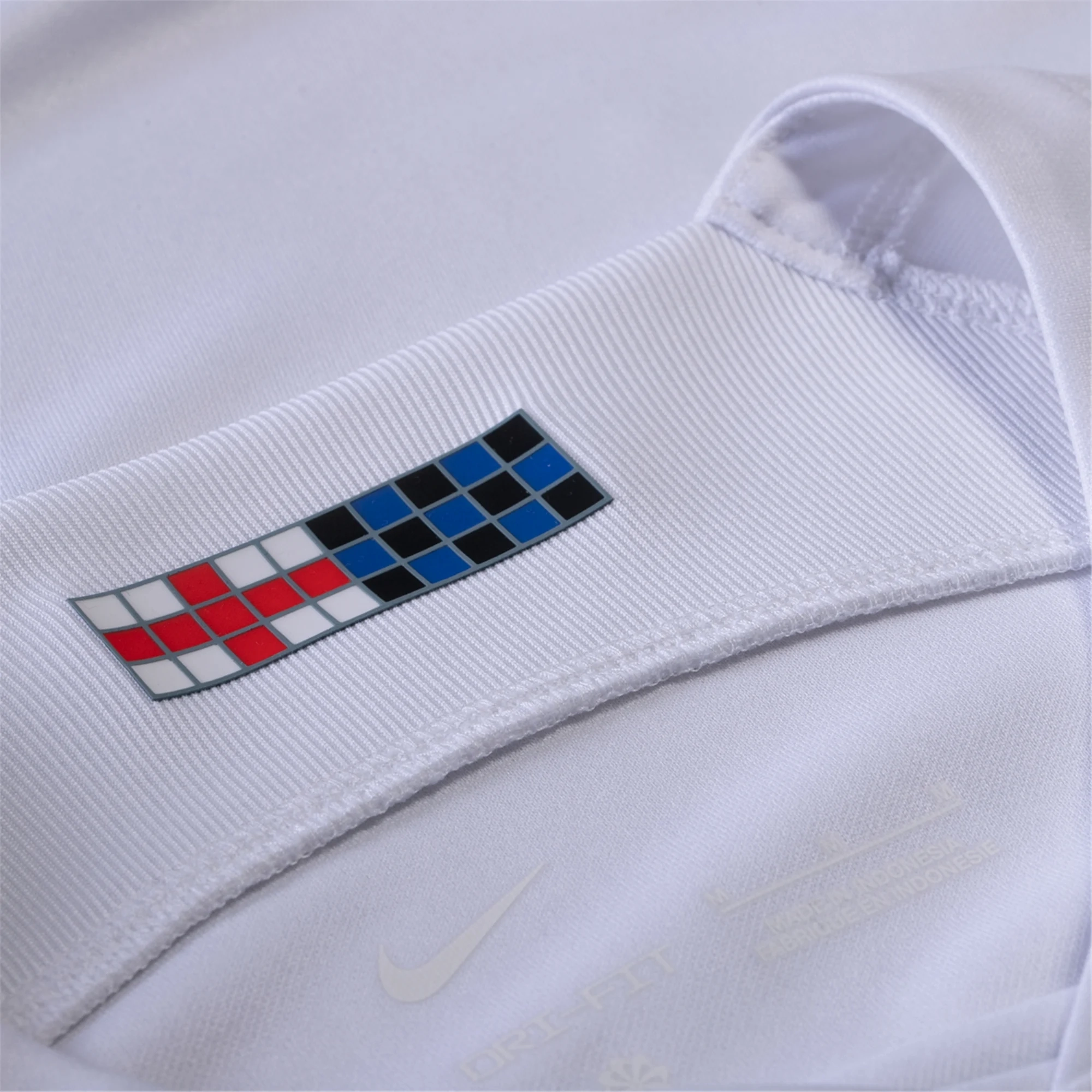 Reinforced Stitching Ribbed collar Nike Inter Milan Kristjan Asllani Away Jersey w/ Series A   Copa Italia Patches 23/24 (White/Lyon Blue)