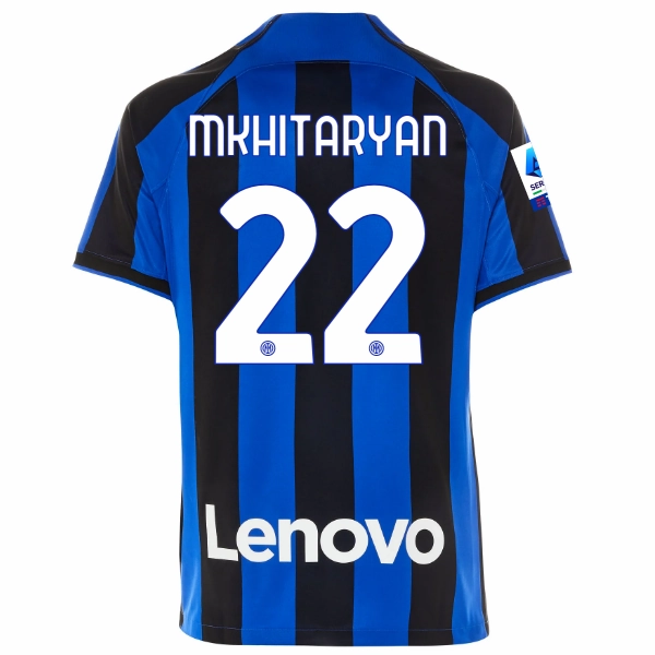 Nike Inter Milan Mkhitaryan Home Jersey w/ Serie A   Copa Italia Patches 22/23 (Lyon Blue/Black) Move Support