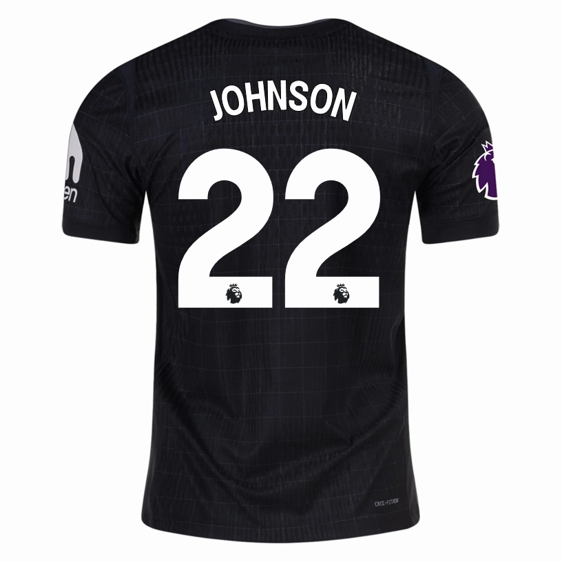 Nike Johnson Tottenham Hotspur Authentic Away Jersey 25/26 w/ EPL Patch (Black/Iron) Quick Motion