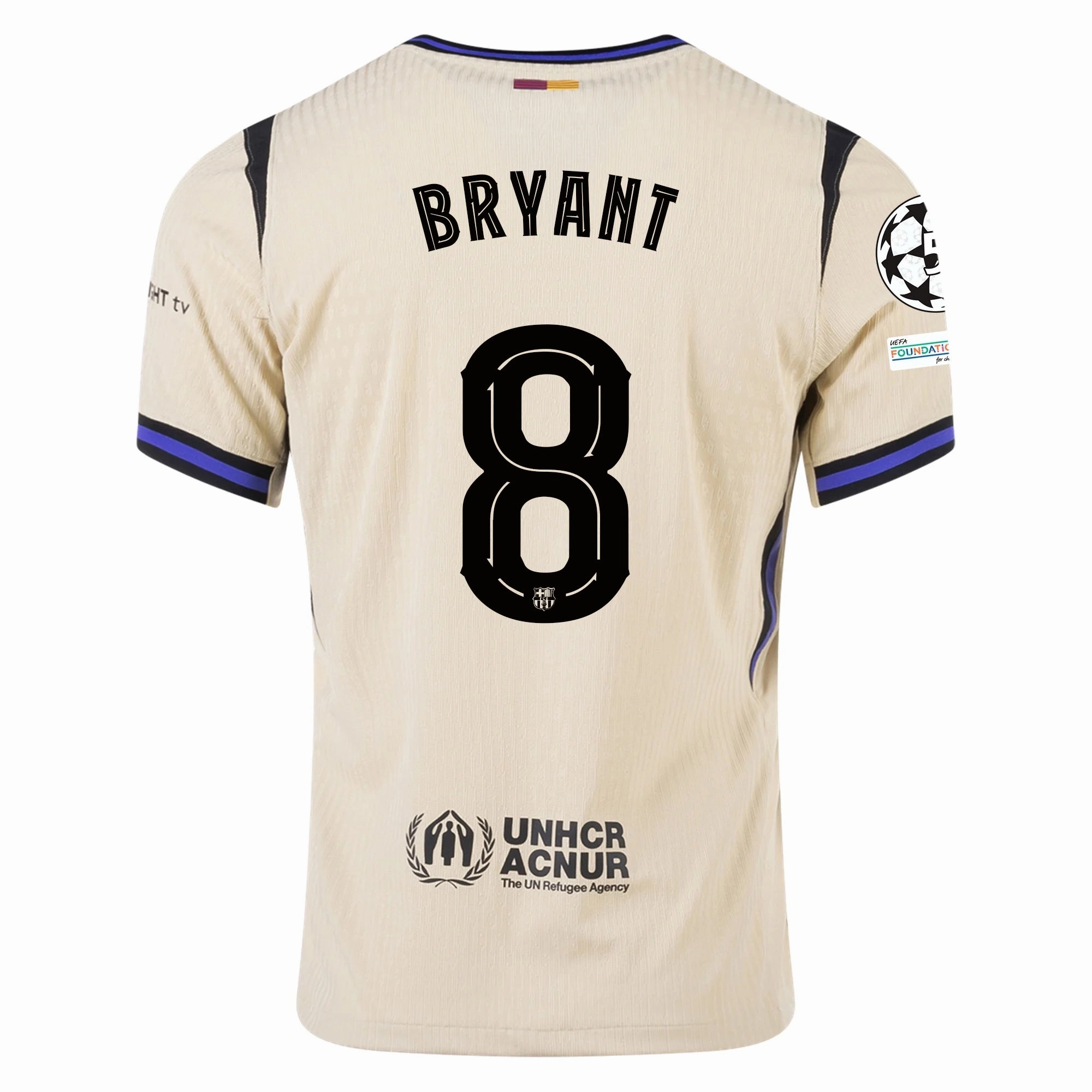 Irregularity Balanced Weave No Boundaries Nike Kobe Bryant Men's FC Barcelona Authentic Away Jersey w/ Champions League Patches (Team Gold/Persian Violet/Black)