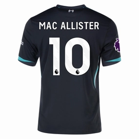 Quick Pull Tagless Construction Nike Liverpool Alexis Mac Allister Away Jersey w/ EPL Patch 24/25 (Night Forest/Washed Teal)