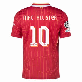 Weightless Layer UV Protection Fabric Nike Liverpool Alexis Macallister Home Jersey w/ Champions League Patches 24/25 (Gym Red/Chrome Yellow)