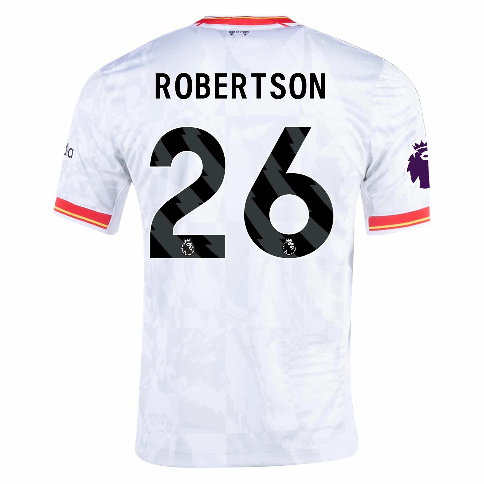 Nike Liverpool Andy Robertson Third Jersey w/ EPL Patch 24/25 (White/Pure Platinum) Neutral Look Elastic Cuff Retention