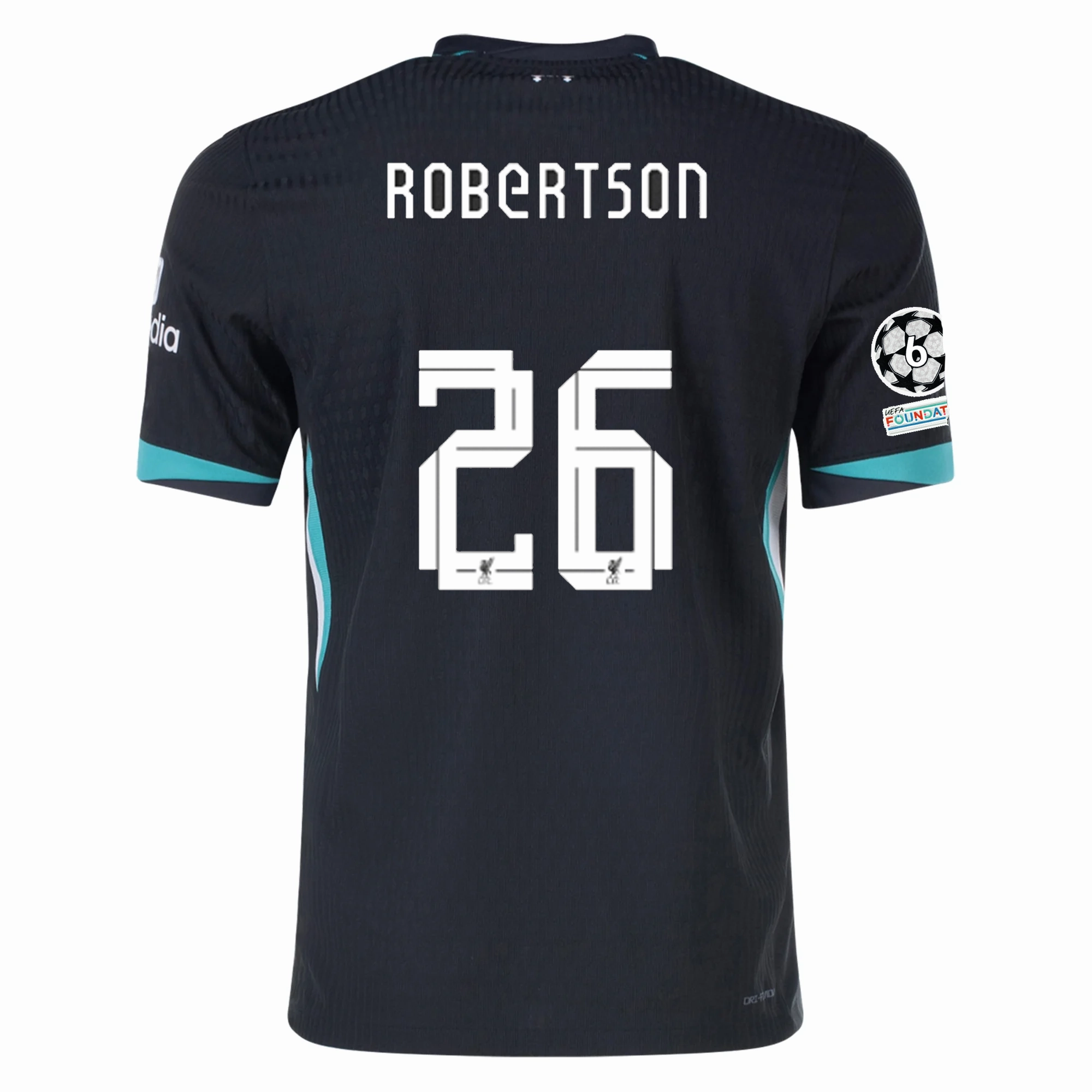 Nike Liverpool Authentic Andy Robertson Away Jersey w/ Champions League 24/25 (Night Forest/Washed Teal) Dry Touch