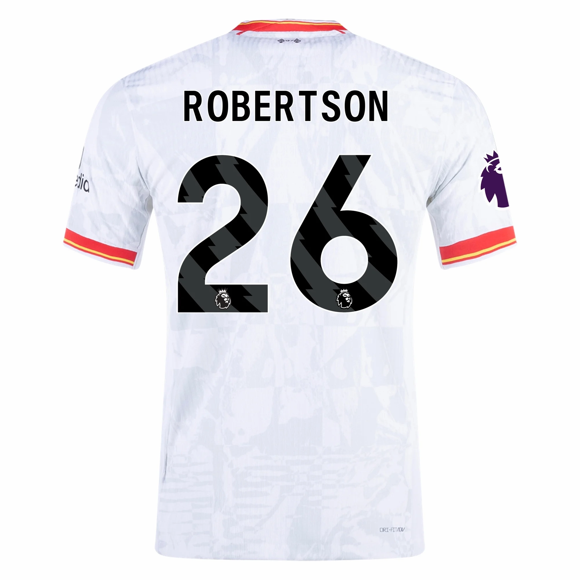 Nike Liverpool Authentic Andy Robertson Third Jersey w/ EPL Patch 24/25 (White/Pure Platinum) Tagless Neckline Compact Storage Packability