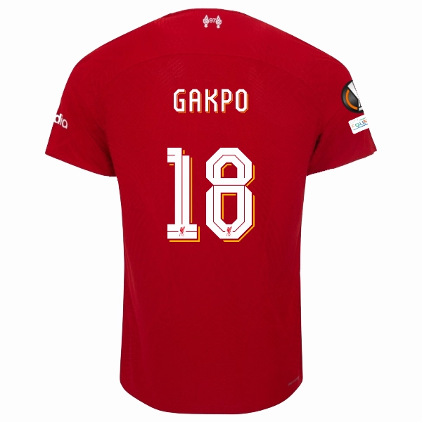 Fitness Mode Nike Liverpool Authentic Cody Gakpo Vaporknit Match Home Jersey w/ Europa League Patches 23/24 (Red/White)