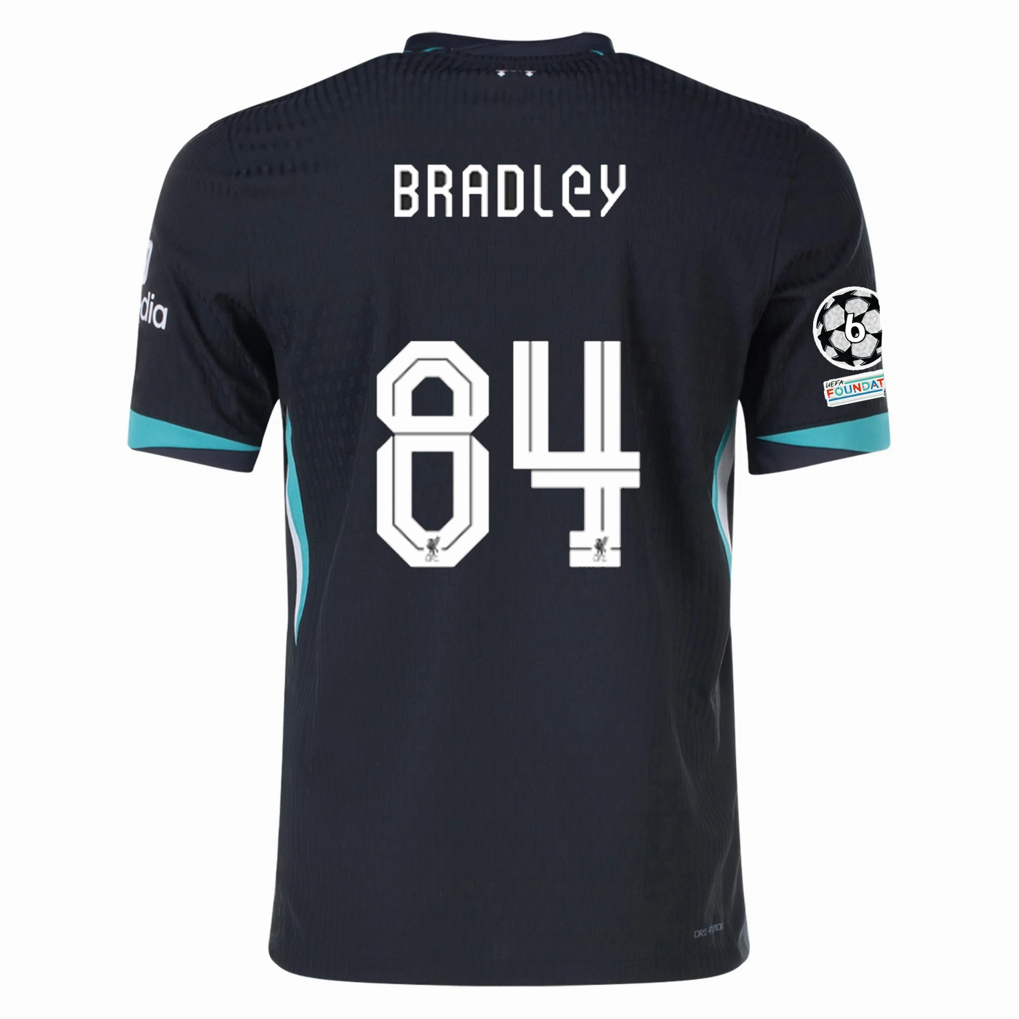 Nike Liverpool Authentic Connor Bradley Away Jersey w/ Champions League 24/25 (Night Forest/Washed Teal) Lightweight Gear