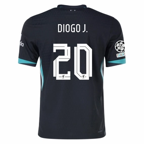 Non Chafing Neckline Quick Pull Nike Liverpool Authentic Diogo Jota Away Jersey w/ Champions League 24/25 (Night Forest/Washed Teal)