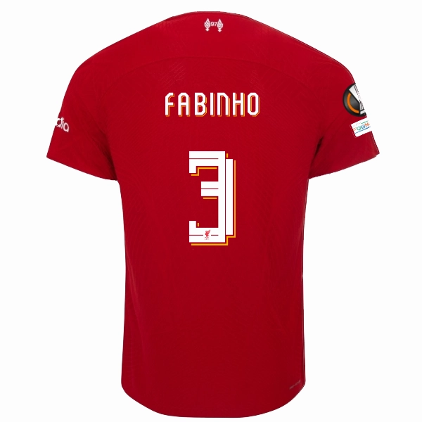 Nike Liverpool Authentic Fabinho Vaporknit Match Home Jersey w/ Europa League Patches 23/24 (Red/White) Sweat Management Technology